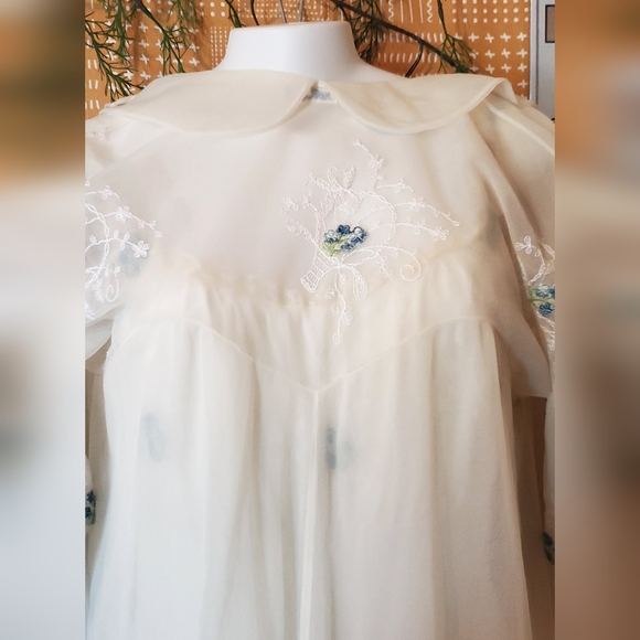 Rare 1950s Harvey Woods Nylon nightgown 2 pcs set - Picture 6 of 15